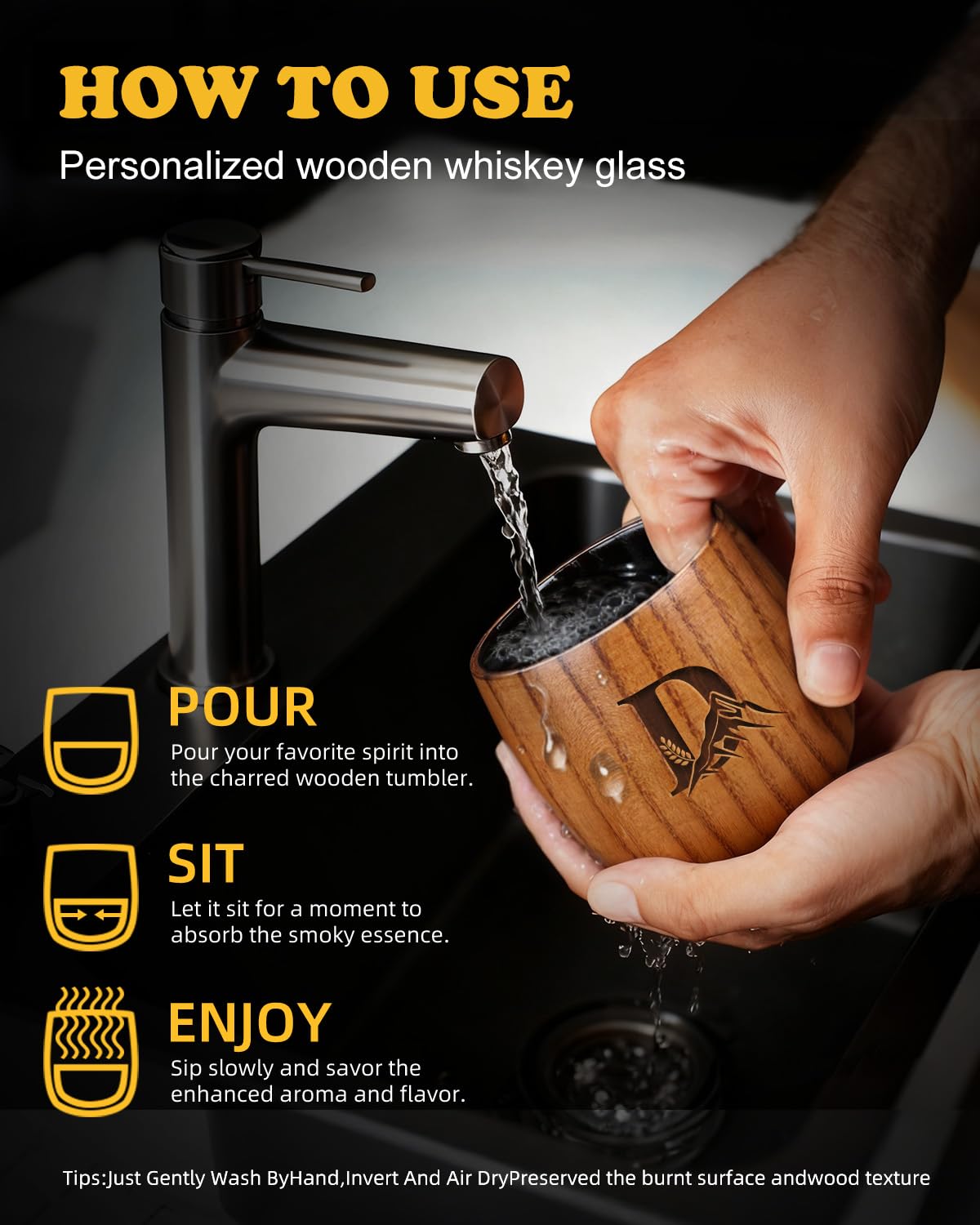 Argfkeen elegant wooden gift box presents a premium whiskey set.