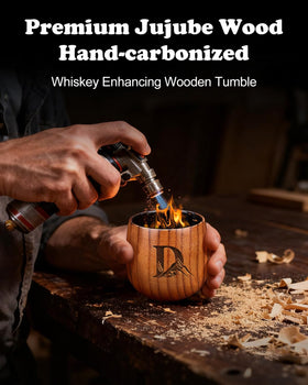 Argfkeen hand-carved jujube wood glass enhances aging vibes.