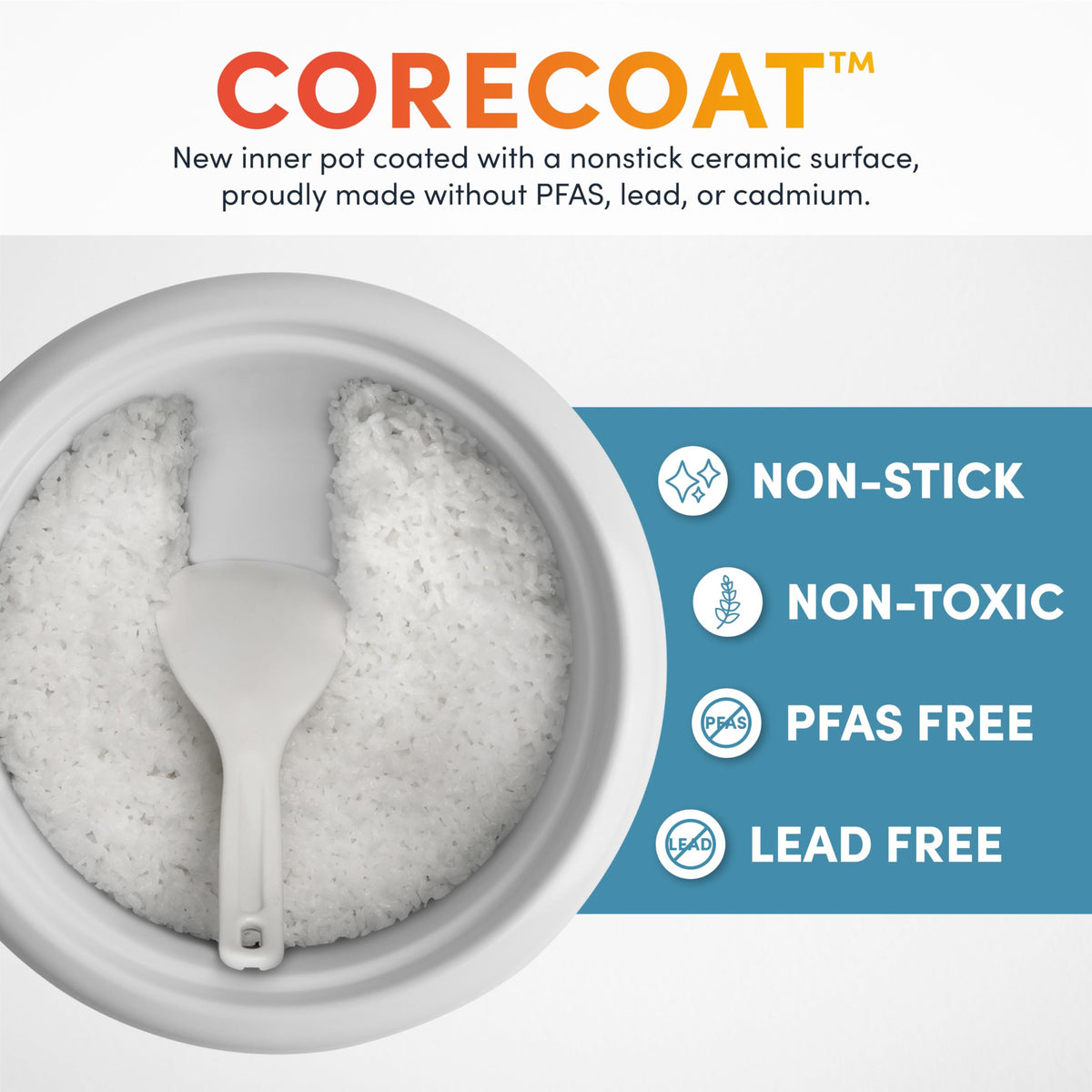 AROMA CoreCoat ceramic coating enables easy nonstick cleanup.