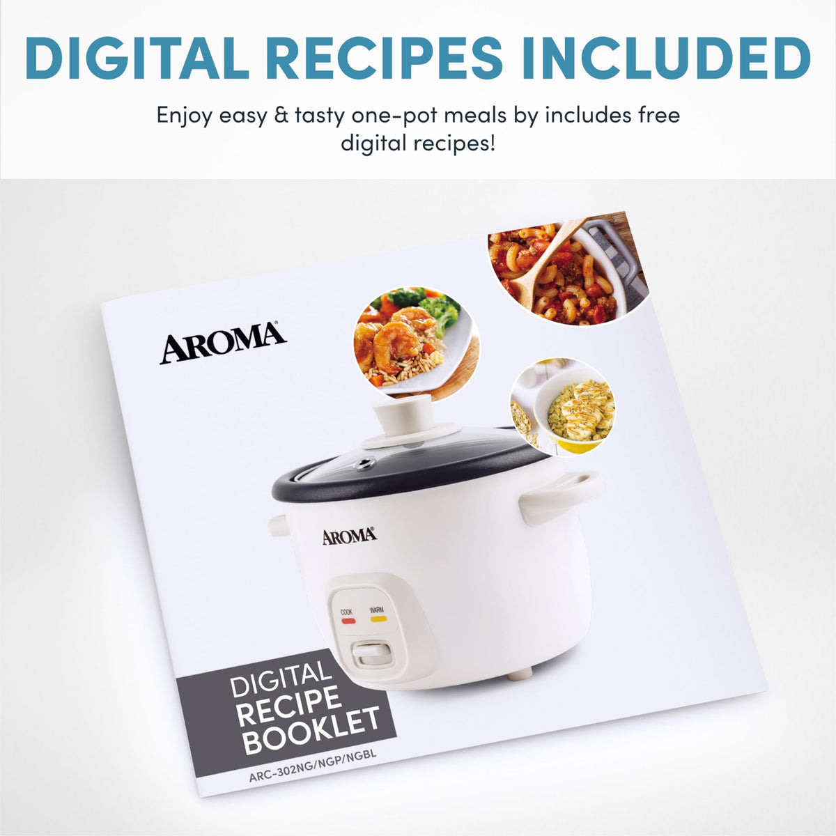 AROMA Mini Rice Cooker keep-warm indicator shows ready meals