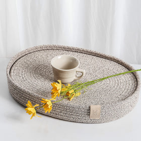ART PineCone oval placemats in warm taupe for everyday meals