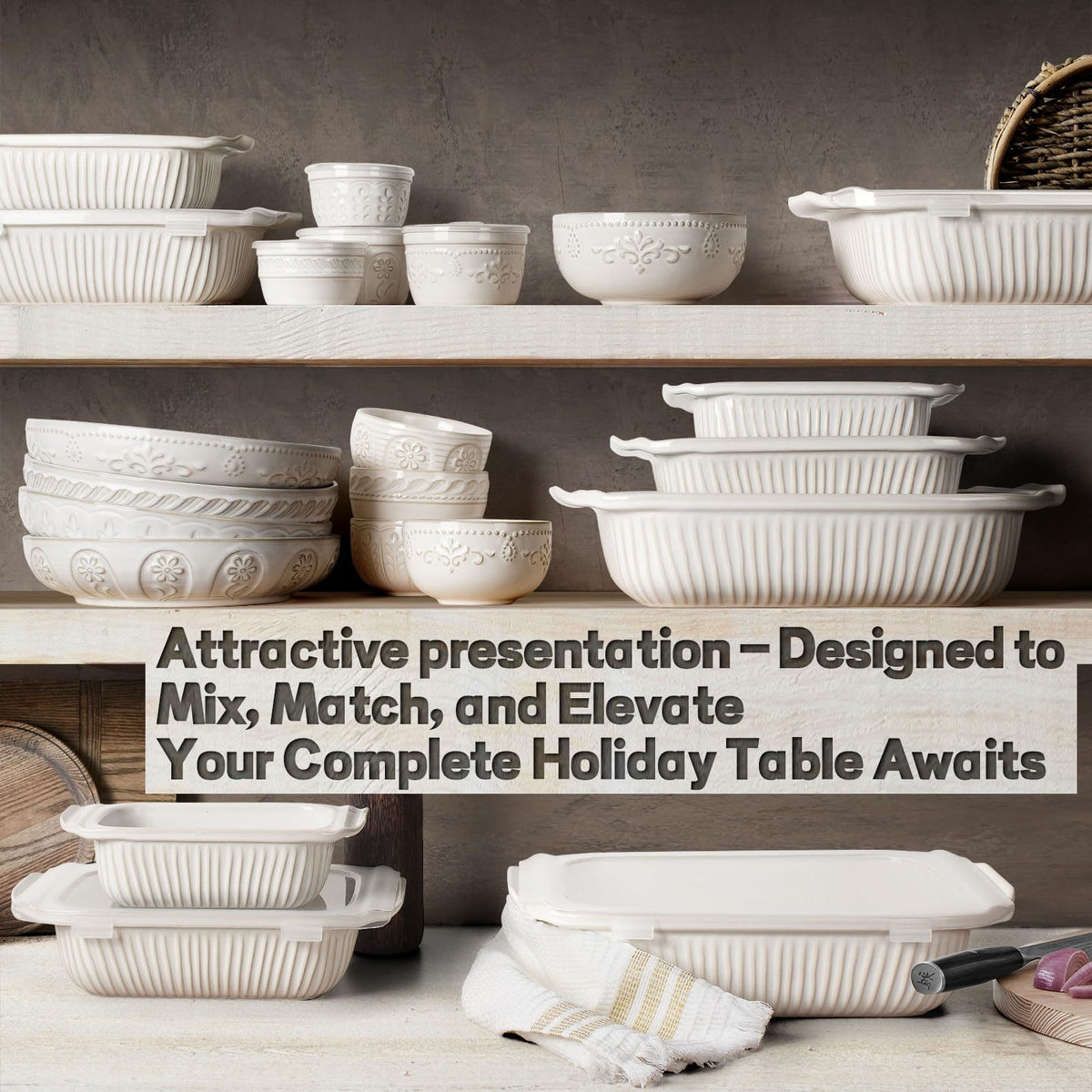 Artena lasagna assembly highlights generous 5.1 qt capacity.