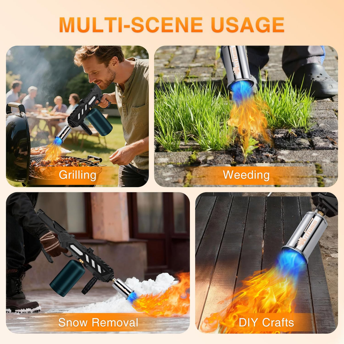 ARTFLAMM multi-functional gas welding kit supports grilling and browning.