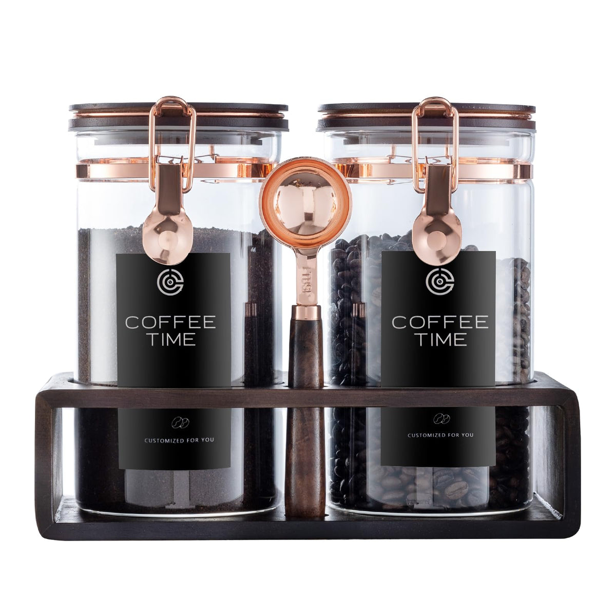 ARTIFORM wooden shelf in acacia frame showcases canisters with rustic, stylish appeal.