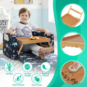 Artmeer bamboo serving tray with ergonomic handles for portable dining.