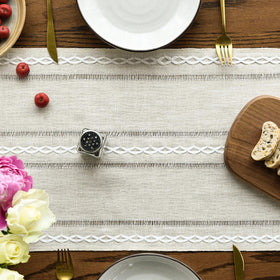 Artoid Mode seasonal embroidered runner adds color and texture to everyday meals.