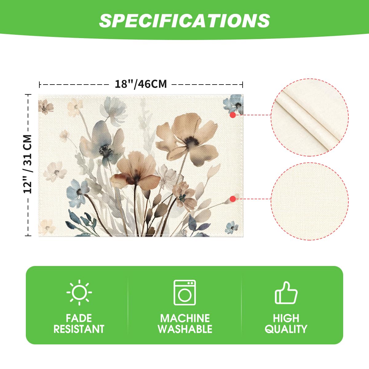 Artoid Mode easy-care placemat stays bright after machine washing.