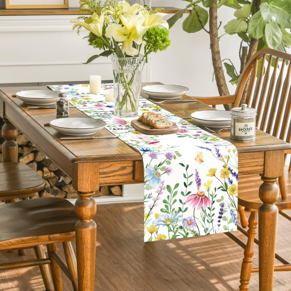 Artoid Mode 13x36 runner showcases floral leaves design for parties.