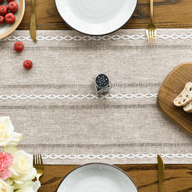 Artoid Mode embroidered stripes table runner brightens dining table