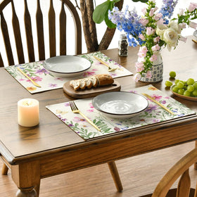 Artoid Mode Floral Butterfly placemats add spring color to casual gatherings.