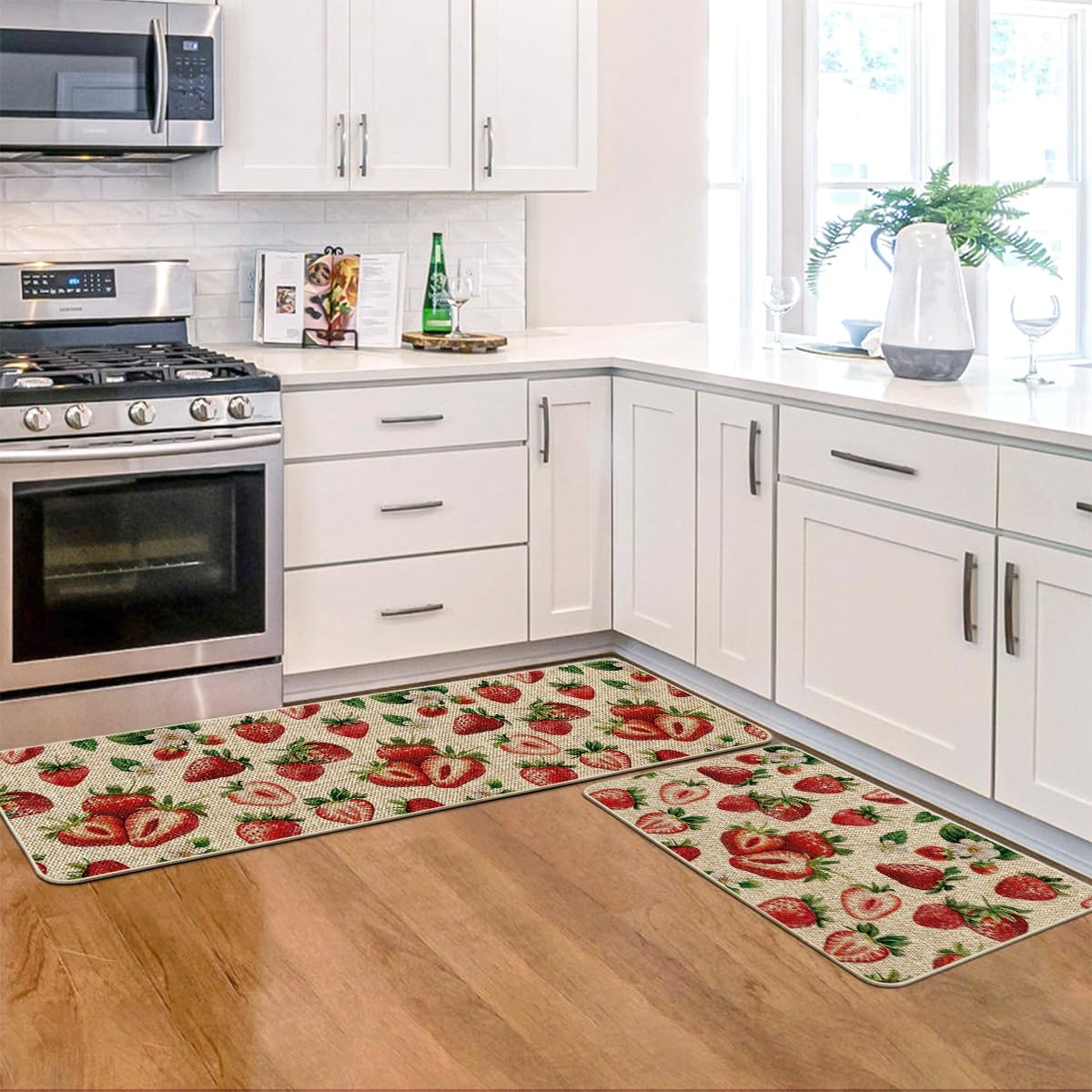 Artoid Mode Strawberry Spring non-slip back helps mats stay in place.