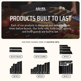 Asaya durable edge guards ideal for safe transport of knives.