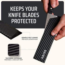 Asaya textured exterior provides grip when inserting blades.