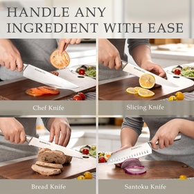 Astercook 6-piece serrated steak knives with secure grip