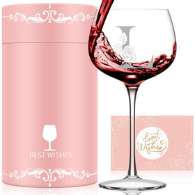 Astonlink initials A-Z monogram wine glass, personalized keepsake for Mother's Day