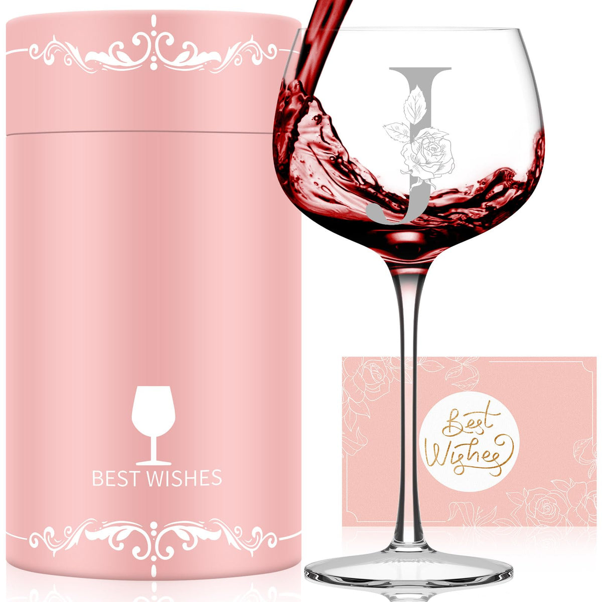Astonlink monogram wine glass for Mother's Day gifting.
