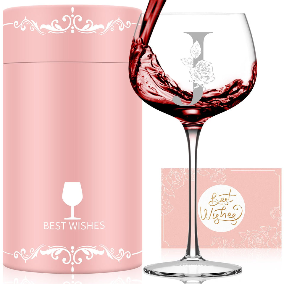 Astonlink monogram wine glass for Mother's Day gifting.