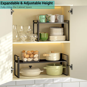 Astrorhine adjustable shelf height 4.5 to 7.3 inches fits tall items.
