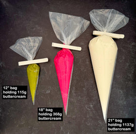 Ateco 4421 cardboard storage box keeps piping bags organized.