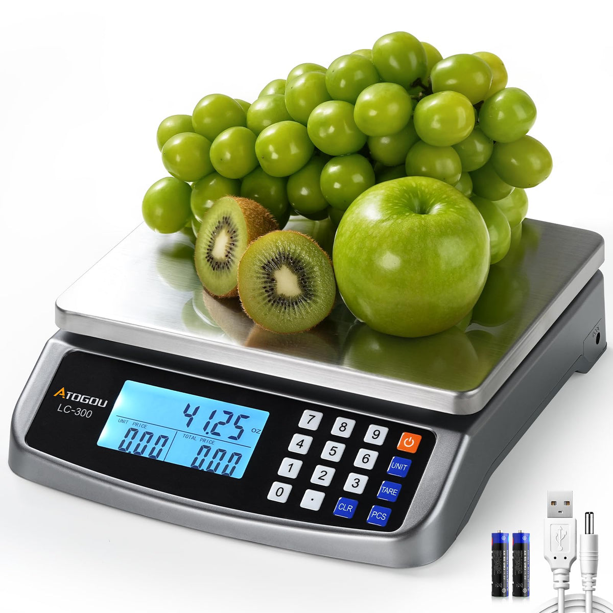 Atogou 66lb food scale with 50kg capacity, ideal for bulk ingredient weighing.
