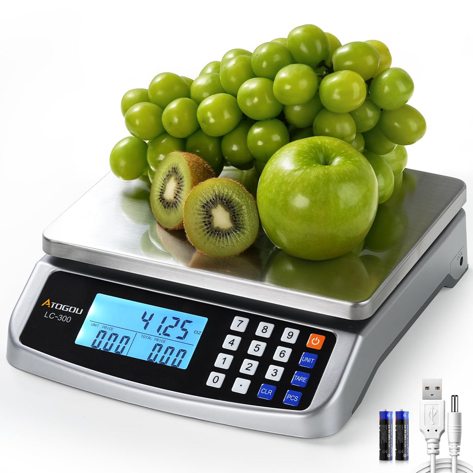 Atogou 66lb scale with large capacity plate, ideal for bulk ingredients.