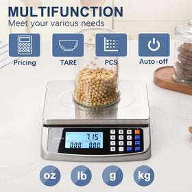 Atogou 66lb scale versatile for cooking, baking, and packaging tasks.