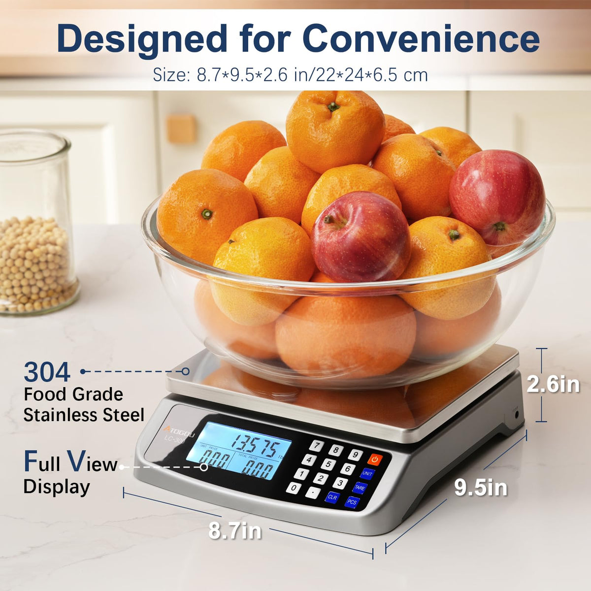 Atogou LC300 Grey pricing function helps automate cost calculations.