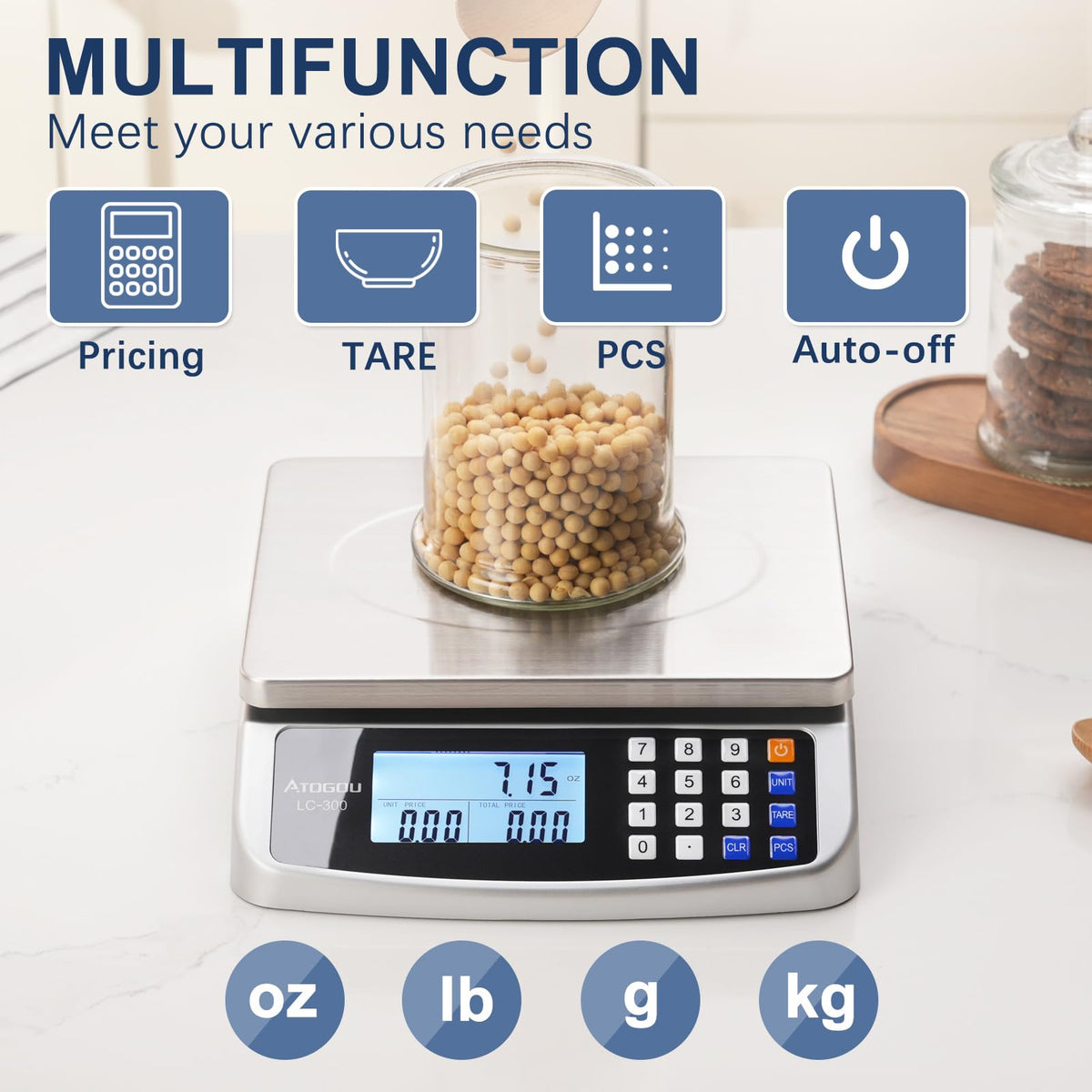 Atogou LC300 tare and counting feature for portions and small parts