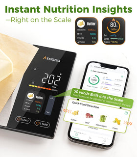 Atogou scale free app connects to 1M+ foods for logging