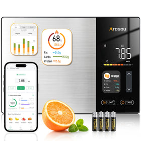 Atogou Smart Food Scale with color display shows calories at a glance