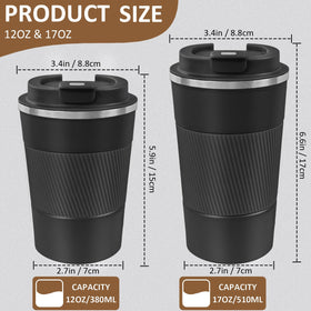 ATZNZIK 12oz travel mug with leakproof lid and silicone seal