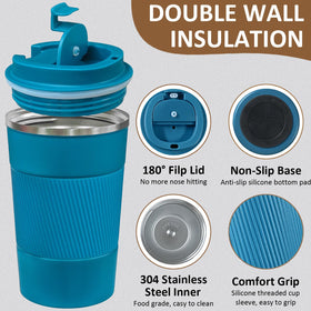 ATZNZIK leakproof silicone lid prevents spills during commuting or travel.