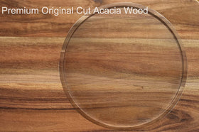 AUAM 12in Acacia Lazy Susan highlights premium wood durability for daily use.