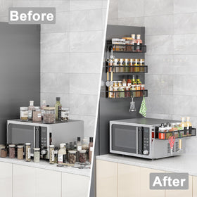 Aufworld multi-use fridge organizer fits refrigerators, ovens, and laundry areas for space-saving storage.