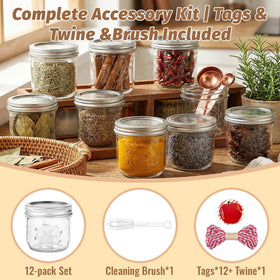 AuroTrends 8oz jars store spices, sauces, or leftovers while adding a rustic touch.