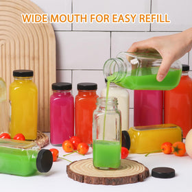 AuroTrends reusable glass bottle set for juice, water, or kombucha.