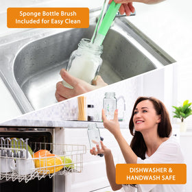 AuroTrends wide-mouth glass bottle for easy filling and cleaning.