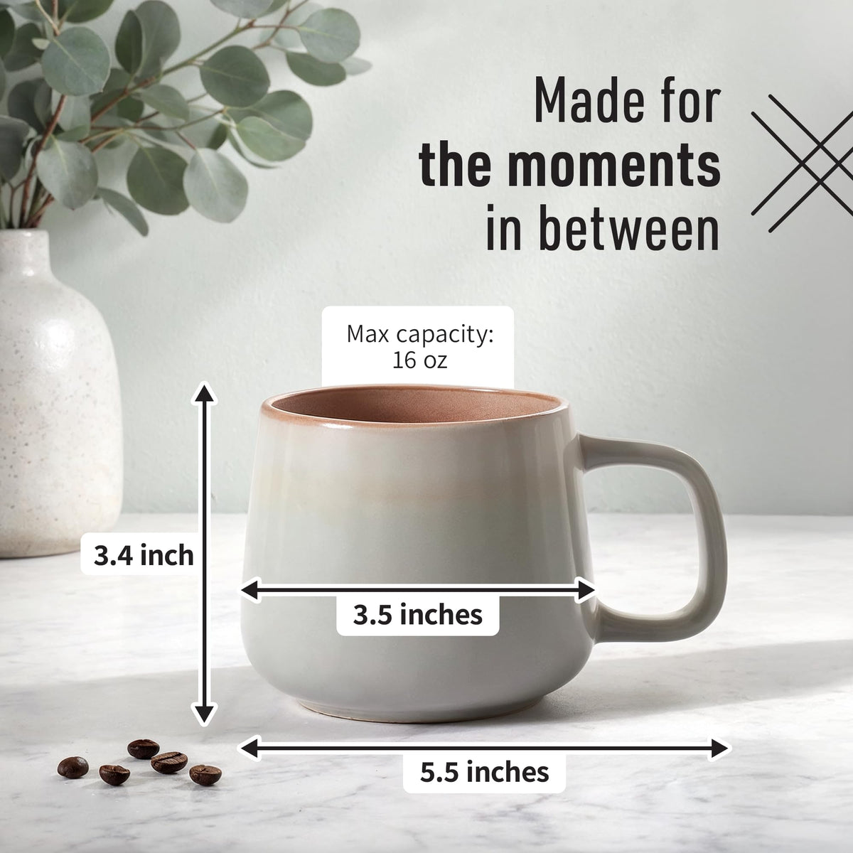 Ava Nord mug featuring a comfortable, ergonomic handle for secure grip