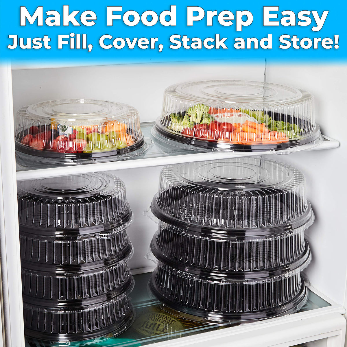 Avant Grub 12-inch deli trays with clear lids simplify party prep