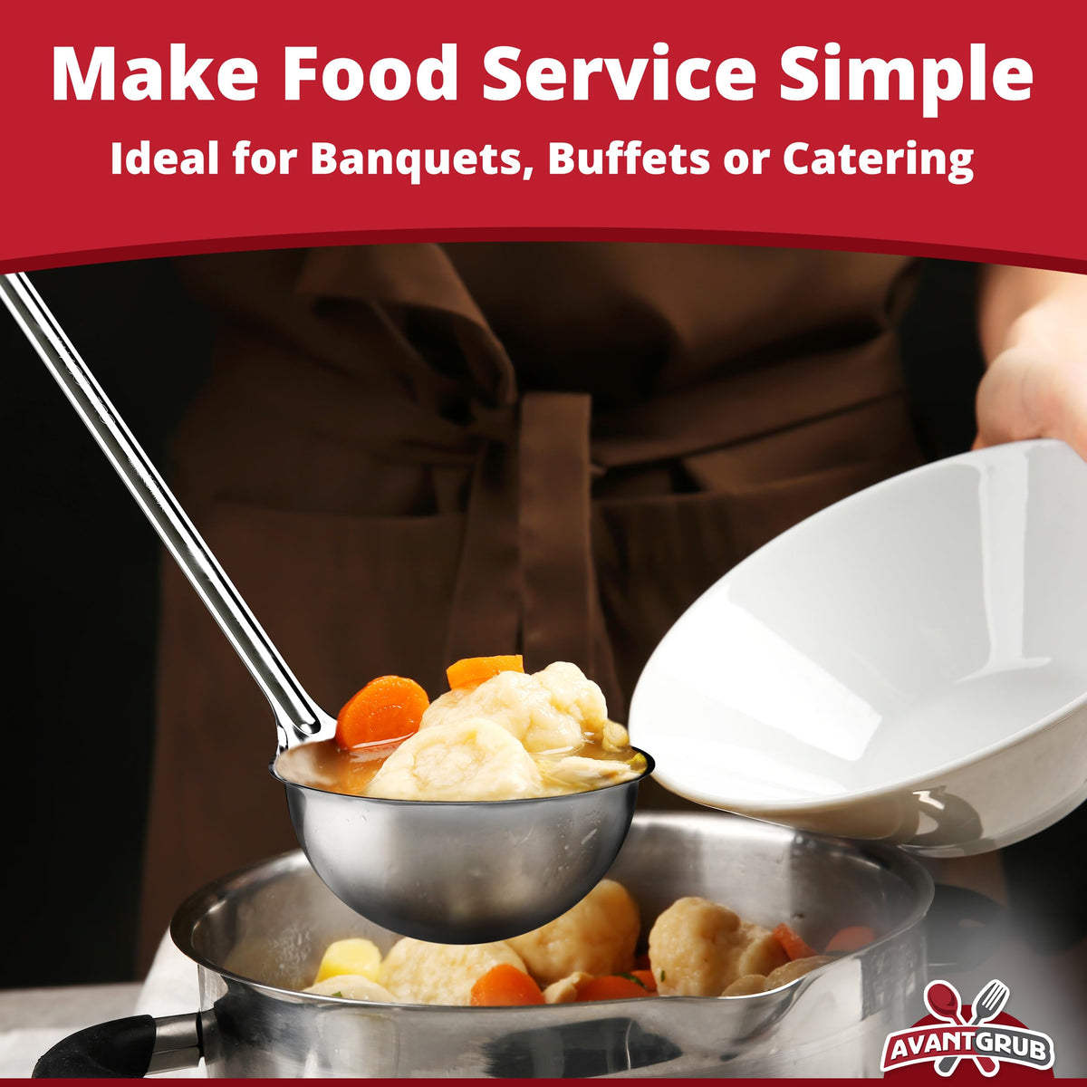 Avant Grub dishwasher-safe ladle set for easy cleaning.