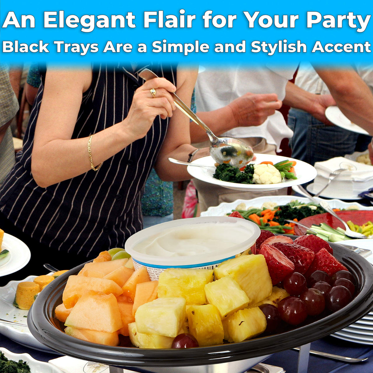 Avant Grub plastic party platter with secure lid ideal for transport