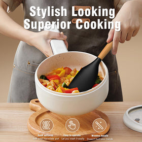 AVGPD one-piece silicone utensil set resists warping for reliable cooking.