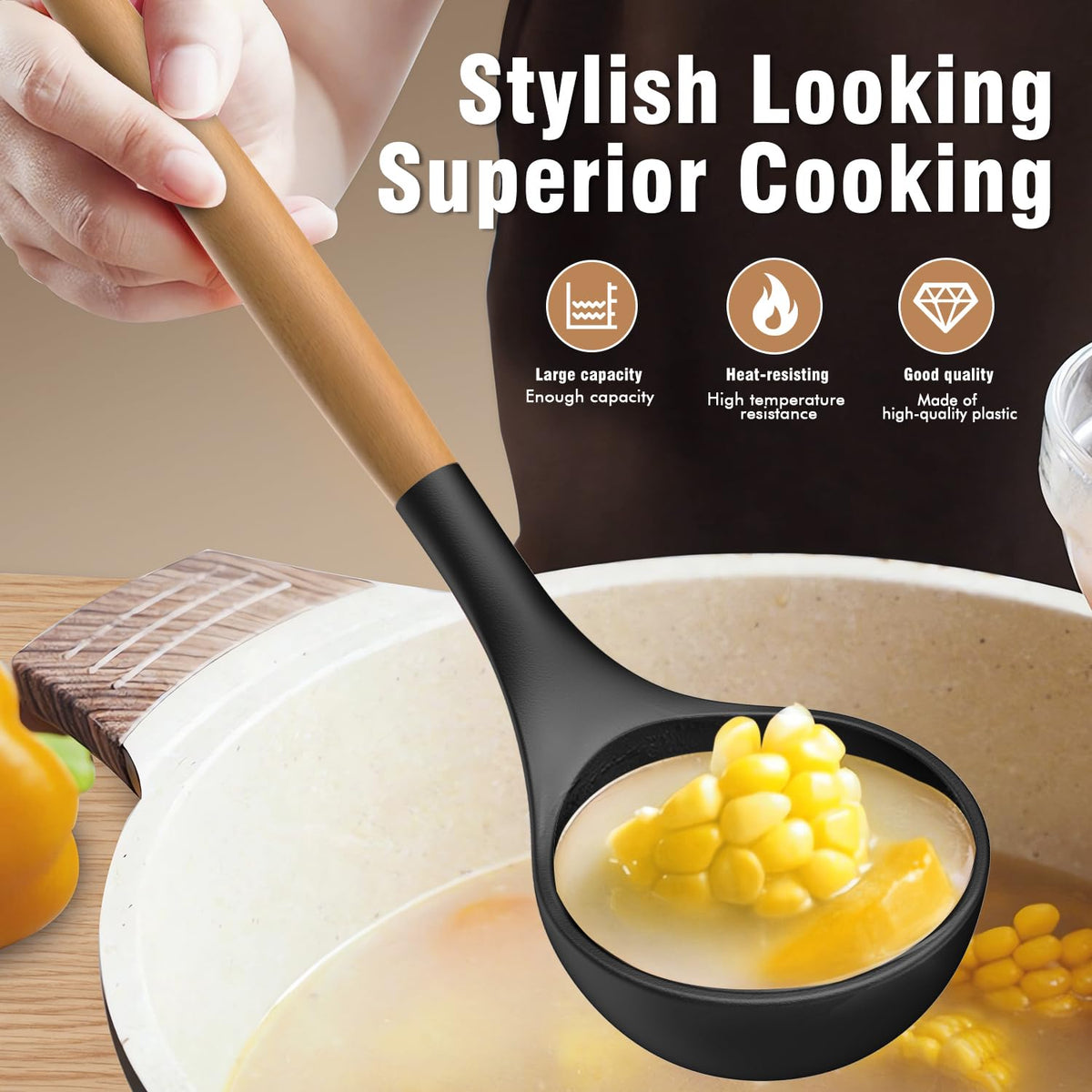 AVGPD stainless core silicone utensils stay sturdy and flexible for everyday use.