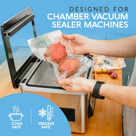 Avid Armor freezer-safe vacuum bags keep foods fresh during long-term storage.