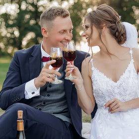 AW BRIDAL lead-free crystal 12oz glass offers clear optical quality.