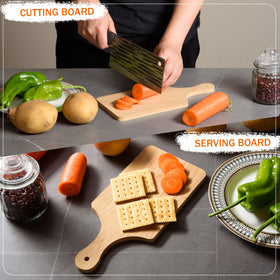 AWIZOM bamboo board used as a cheese and charcuterie platter.