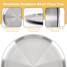 AWTBDP pizza pan with brushed finish for easy cleaning and long-lasting durability.