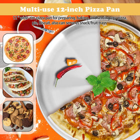 AWTBDP pizza pan being loaded into dishwasher for convenient cleanup.