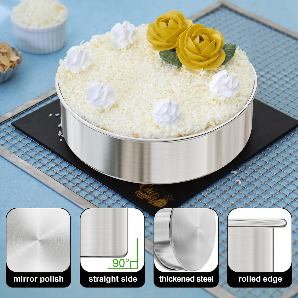 AWTBDP stainless steel round pans resist warping and rust for reliable baking performance.