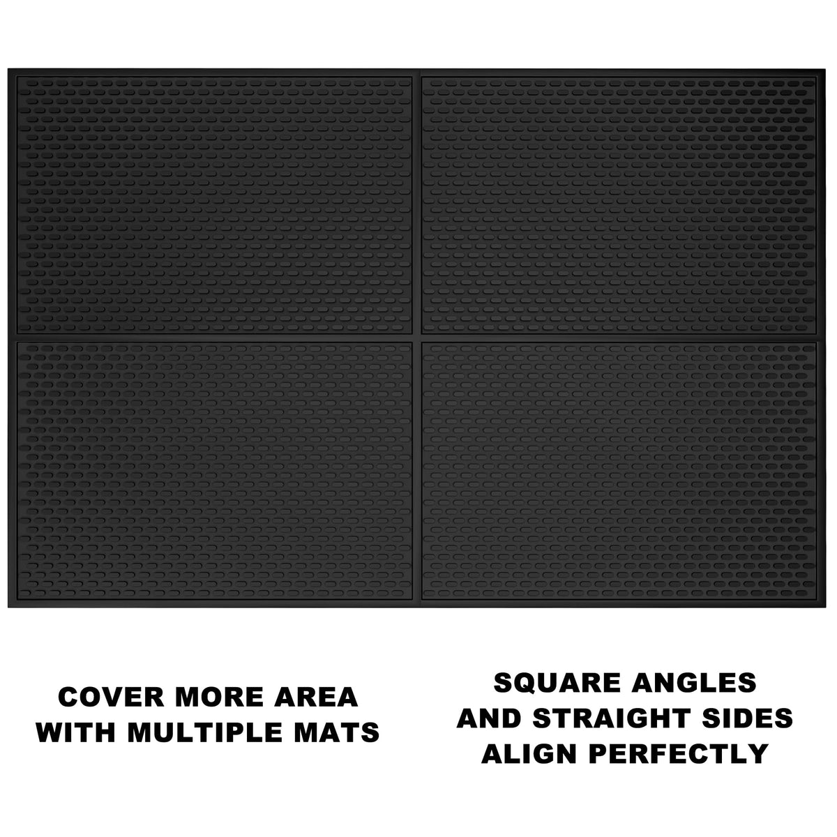 AXIESO black bar mat on countertop catches drips.